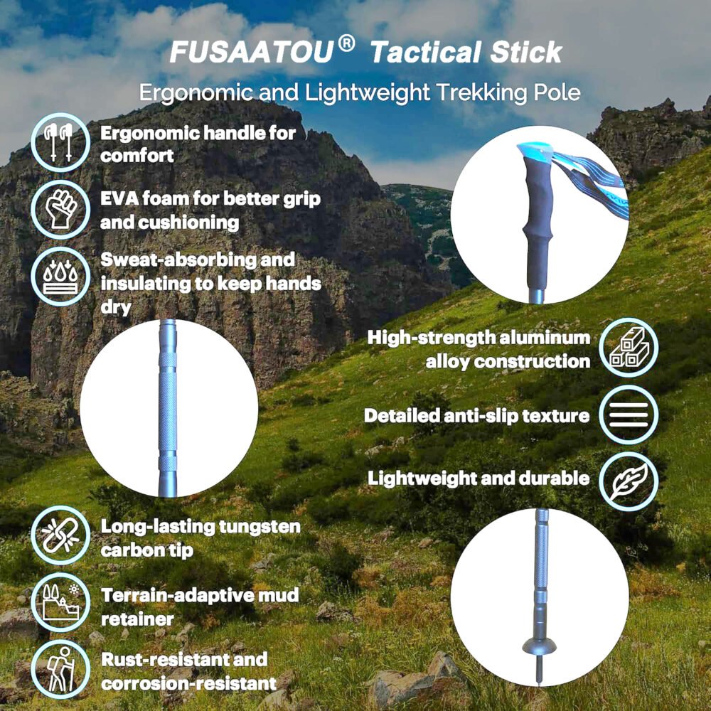 Trekking Pole Multi Tactical Hiking Stick - Image 2