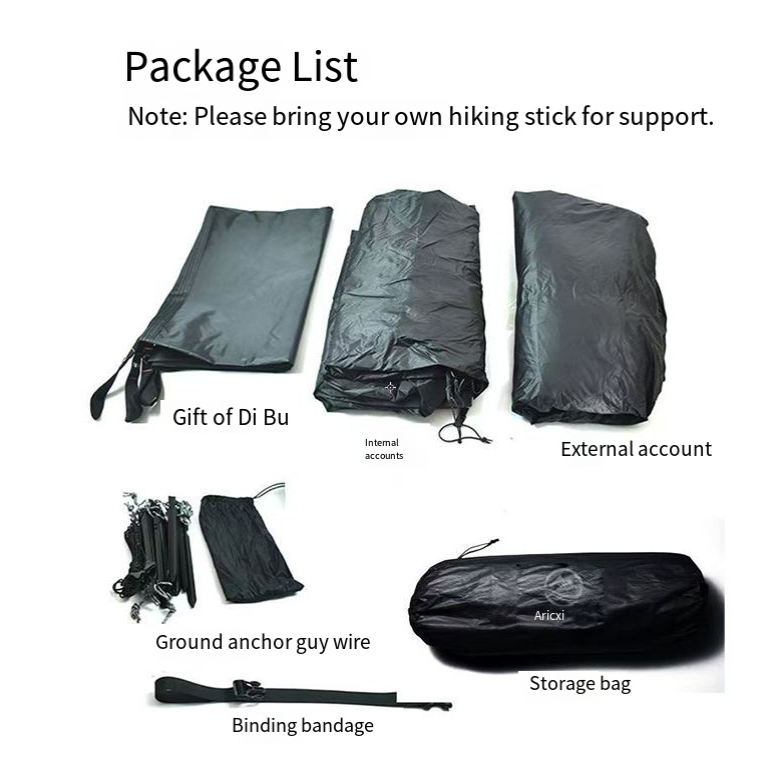 Aricxi Double-Layer Widened Pyramid Ultralight Tent for Outdoor Camping (15D Silicone Coated for Rain Protection) - Image 8