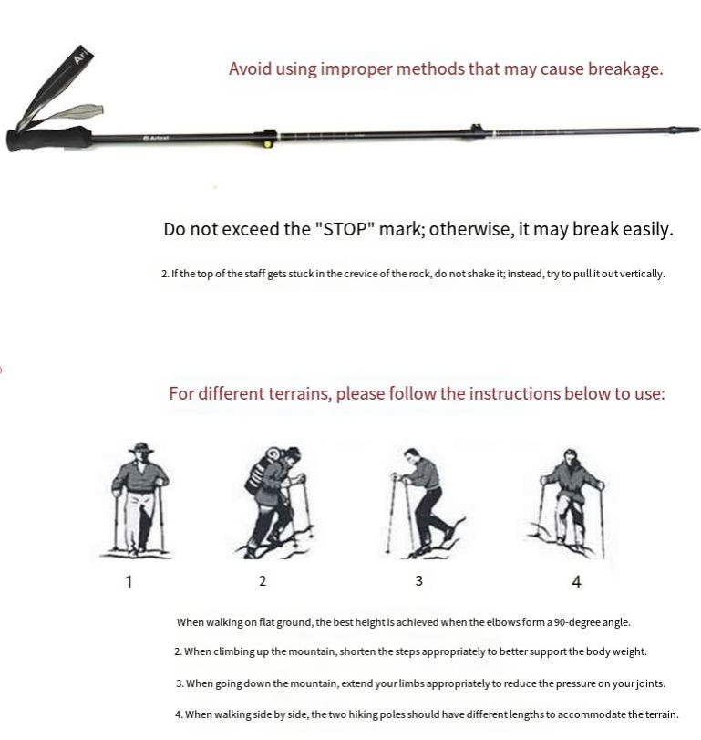 Aricxi Ultralight Carbon Fiber Trekking Poles, Telescopic Carbon Fiber Walking Sticks, Outdoor Hiking and Climbing Gear - Image 7