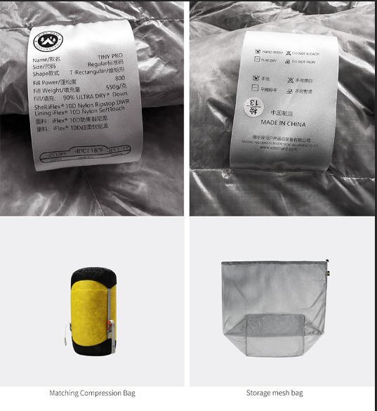 Tiny PRO Wearable fp800 Down Sleeping Top Quilt -8℃ / 18° F - Image 12