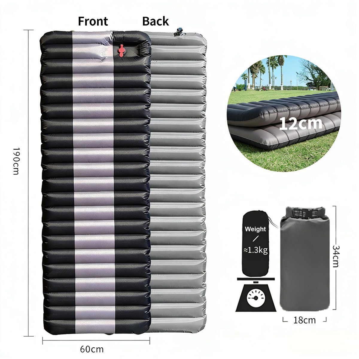 Outdoor inflatable mattress thickened single sleeping mat - Image 5