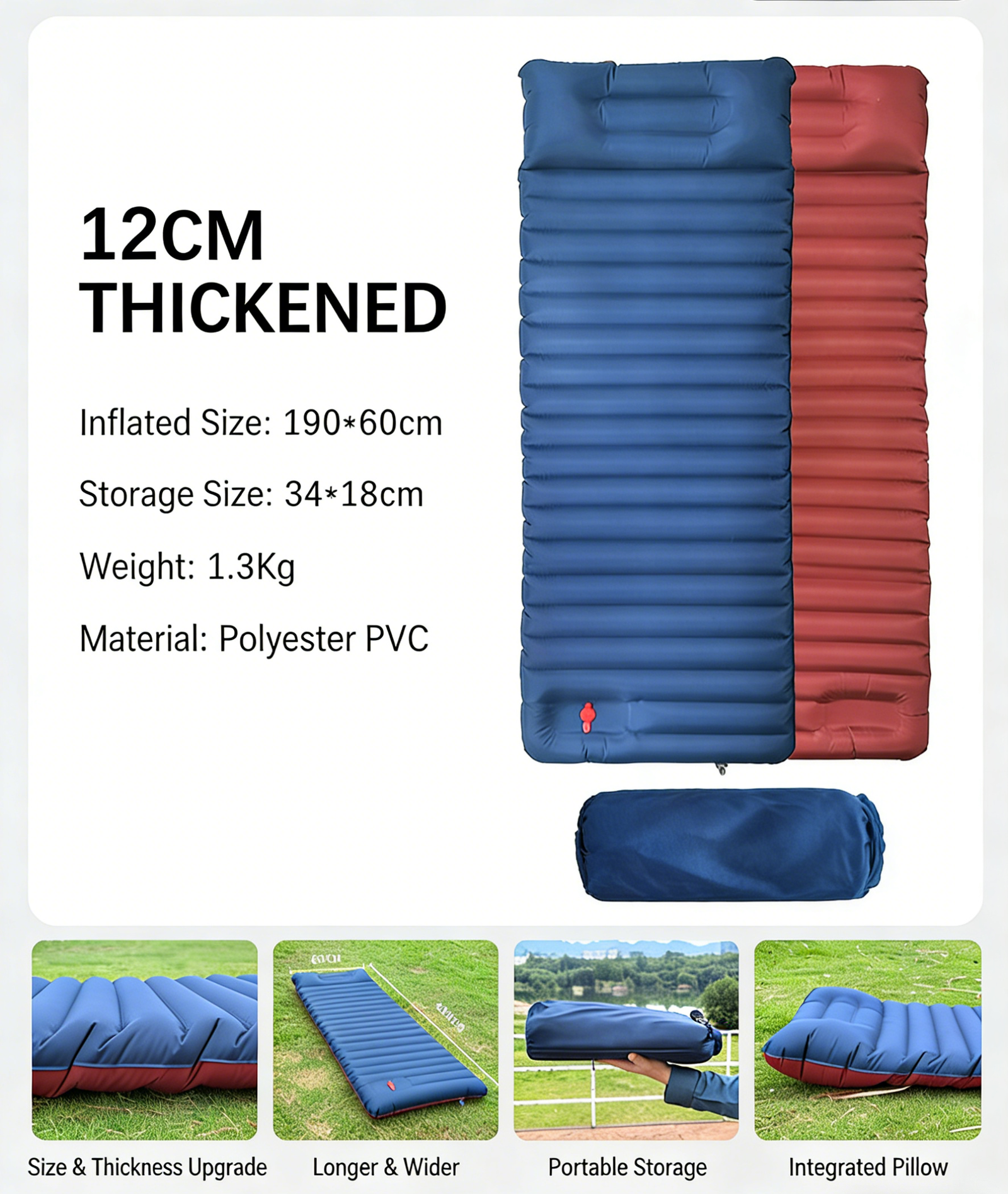 Portable Inflatable mattress Outdoor widened moisture-proof - Image 4